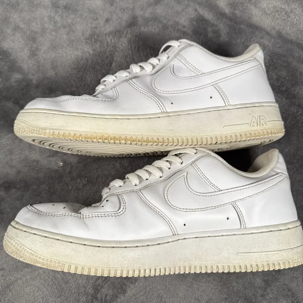 Nike Air Force 1 All White Size US 9 Men's Shoe Sneaker Need TLC